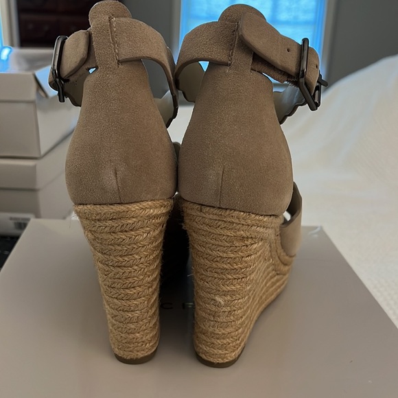 Marc Fisher HAYA platform wedge espadrilles. Dark natural suede - Picture 3 of 8